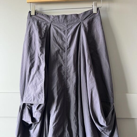 Hanna Skirt Womens 0 Gray Draped Maxi Balloon Pocket Cargo Elastic Waist Boho - Picture 3 of 11